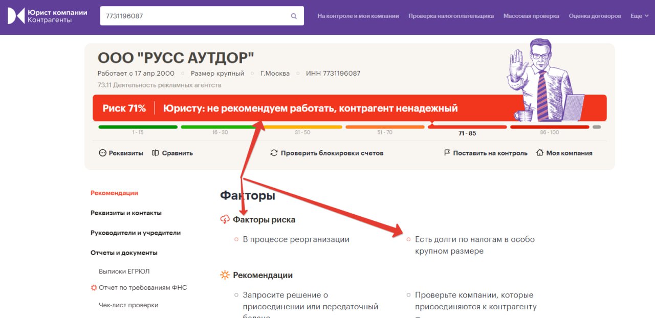 Все, что нужно знать, нет, не о OOO "Русс Аутдор", а о некоторых сервисах проверки контрагентов.