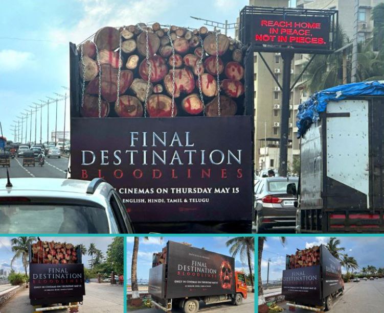 Очевидно, фестивальный кейс Posterscope по продвижению триллера Final Destination в Индии.